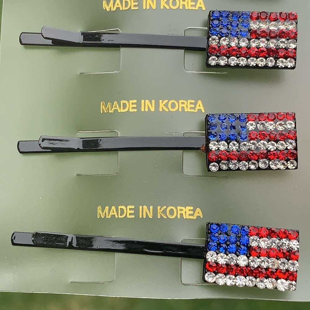 New American Flag Bobby Pins. (Half Dozen)